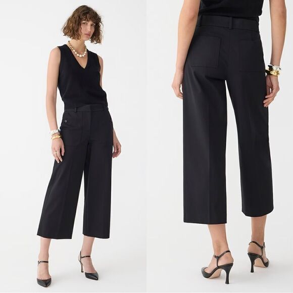 NWT J. Crew Sydney wide-leg pant in bi-stretch cotton blend - Picture 1 of 11